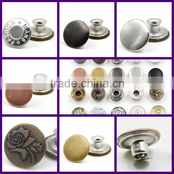 Custom Uniform Jeans Dome Brass Metal Snap Fastener