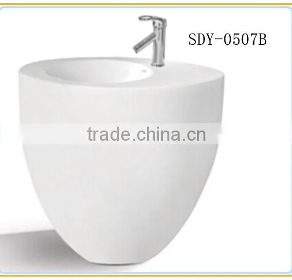 Hot Sale Ceramic Big Wash Sink Bathroom Wash Basin With Stand photo-2