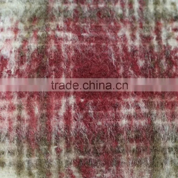 Fall Winter Thick Scotch Plaid Brushed Polyester Acryilic Blend Wool Fabric photo-6