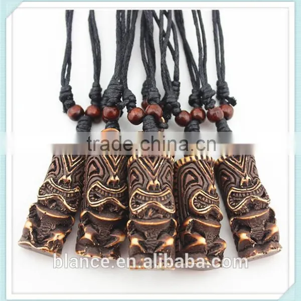 Resin Tiki Pendant Small Tiki God Figurine Necklace photo-3