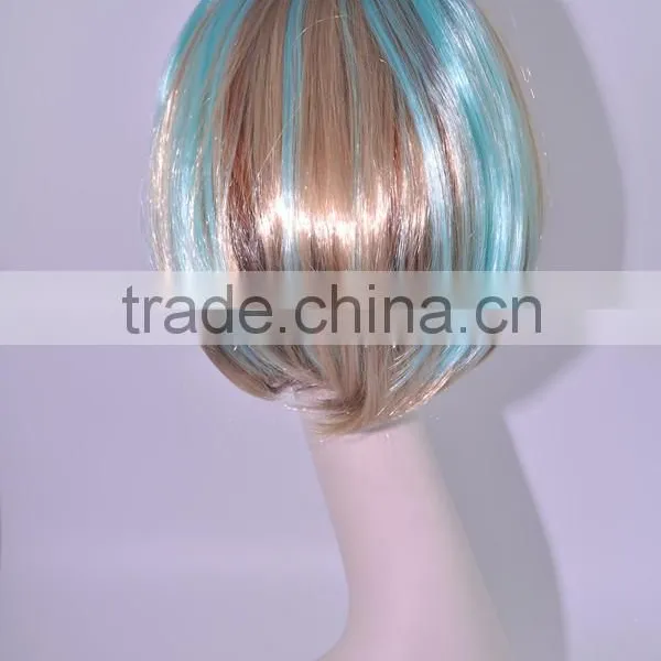 A023 Wholesale Colors Mixed Bob Wigs Hair,synthetic Cosplay Hair Wig Short in Stock photo-3