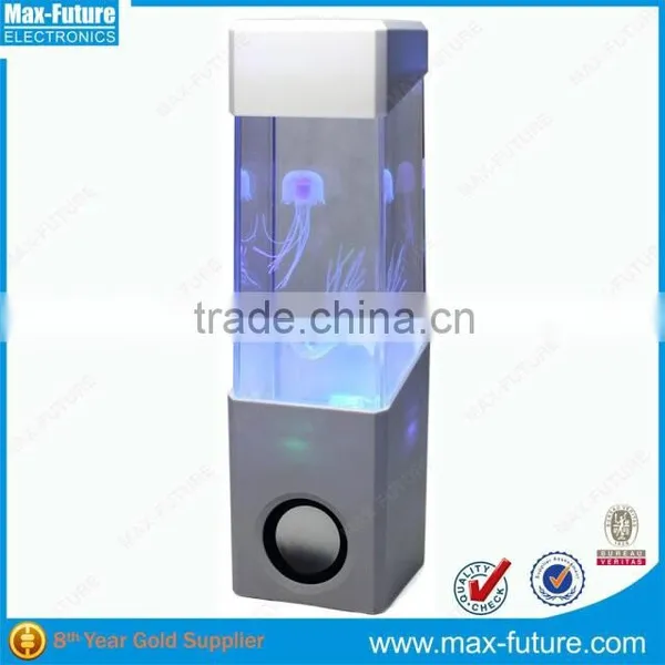 Mini Aquarium Colorful LED Dancing Water Speaker With Jellyfish Swiming in the Tank F-1218 J photo-3