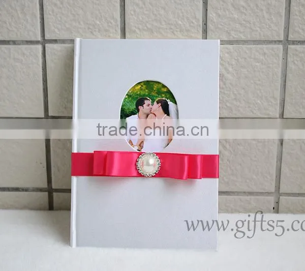 Custom Handmade Wholesale Wedding Guest Books With Silk Hardcover photo-6
