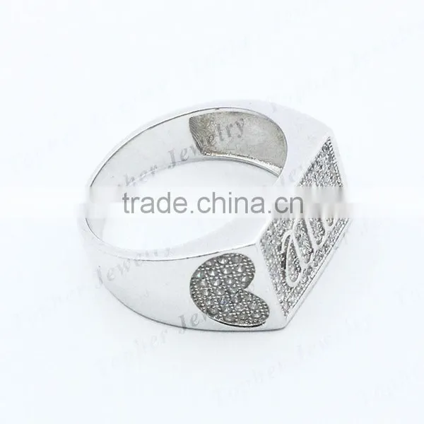 925 Sterling Silver Micro Pave Setting Wholesale Silver Jewelry Men Rings photo-3