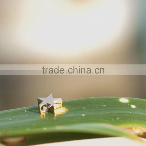 Stainless Steel 10mm Vintage Tiny Pentagram Star Charm photo-5