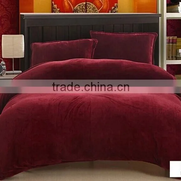 2014 Wholesale Popular Thick Polyester Bright Plain Color Flannel Blanket and Pillow Case photo-2