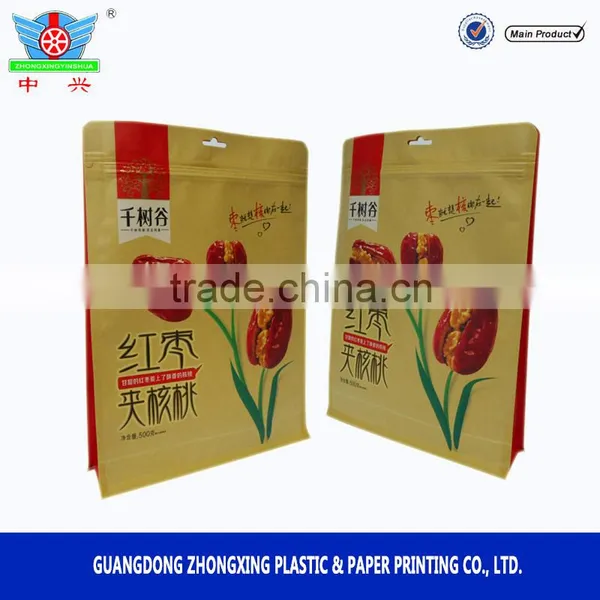 Food Grade Transparent Clear Window Plastic Square Block Bottom With Slider Zipper Bag photo-2