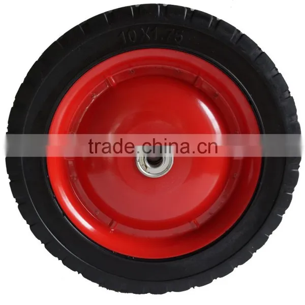 10"X1.75" Ball Bearing Steel Wheels Diamond Tread 1/2" Bore Stens photo-2