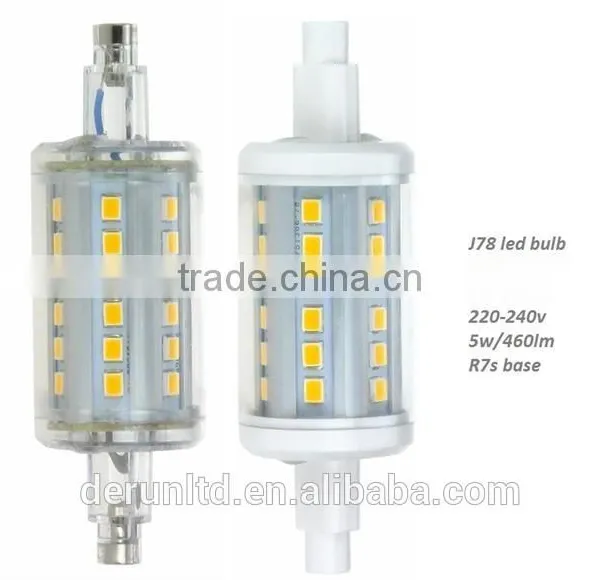 J78 5W 460LM 360degree R7S Corn LED 50w Incandescent Replacement PC Plastic 5050 Smd photo-3