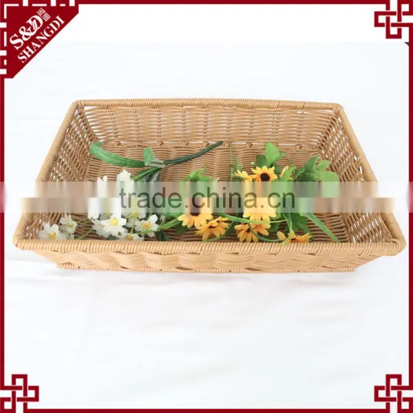 Wholesale Quality pp Rattan Synthetic Plastic Empty Wicker Picnic Basket photo-2