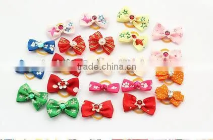 CY197 Handmade Pet Grooming Accessories Products Dog Bow Hair Little Flower Bows For Dogs Charms Gift photo-5