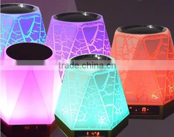 Colorful Dazzle LED Light Mini Crack Bluetooth Speaker With LED Clock photo-6