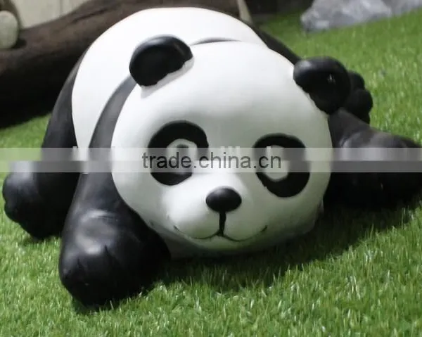 Life Size Cute Cartoon Fiberglass Panda Statues for Park photo-3