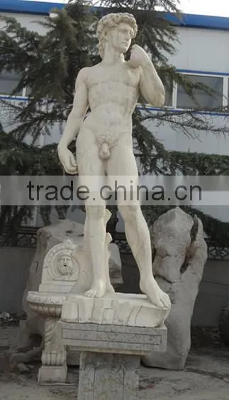 Hand Carved White Marble David Statue photo-2