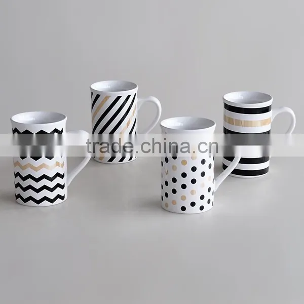 2017 Hot Sale Stoneware Promitional Cheap Coffee Mug With Golden Design Printing photo-4
