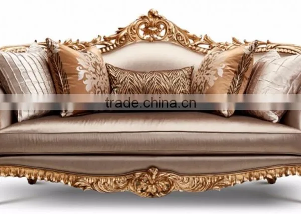 Luxury French Baroque Style Classic Giltwood Carving Single Upholstery Sofa BF12-04274b photo-3