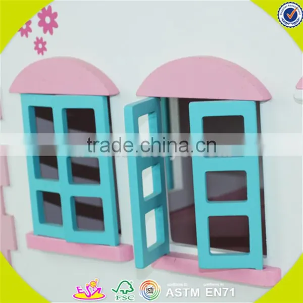Wholesale Kids Beautiful Wooden Dollhouse Miniatures Fashion Baby Wooden Dollhouse Toy W06A030 photo-5