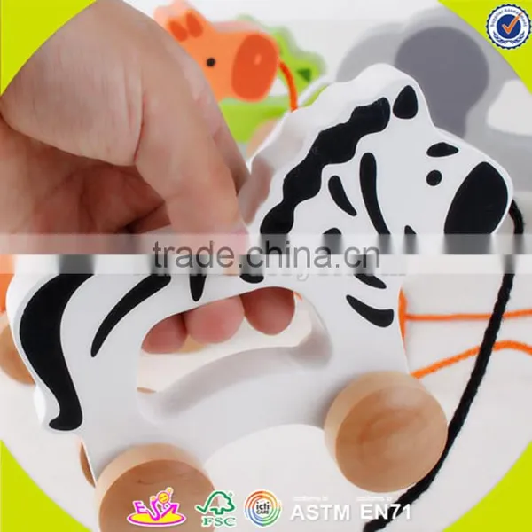 Wholesale Popular Wooden Animal Drag Toys New Creative Animal Wooden Drag Toys W05B085 photo-5