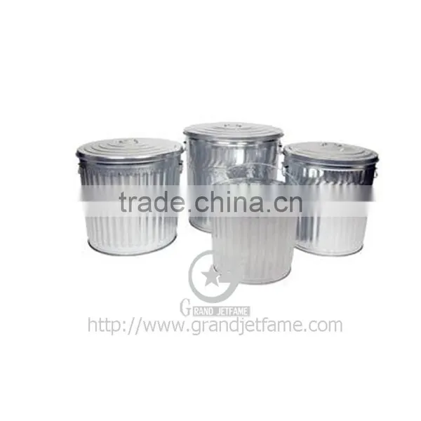 Antique Garbage Trash Bin Metal Type Galvanized Garbage Trash Bin photo-4