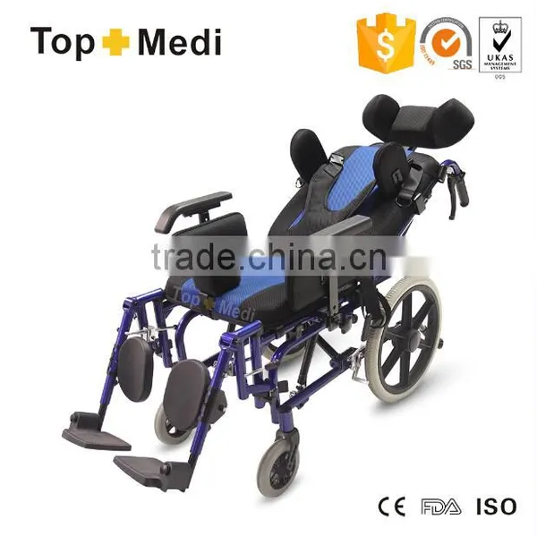 TOPMEDI Physical Therapy Reclining Manual Wheelchair for Cerebral Palsy People photo-5