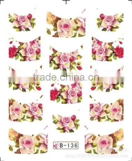 French Half Watermark Fiower Painting Nails Stick ,DIY Fashion Nail Art photo-5