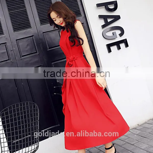 New Fashion Latest Design Lady Sexy Chiffon Maxi Dresses,long Dress With Waist Belt Women photo-3
