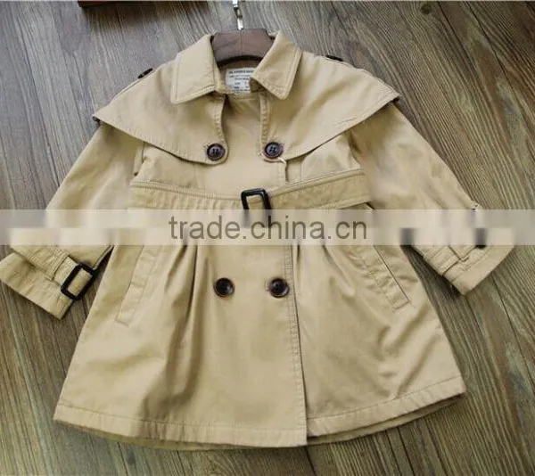 Fall Boutique Girl Clothing Unique Baby Girl Names Classic Double-breasted Fashion Casual Windbreaker Jacket photo-2