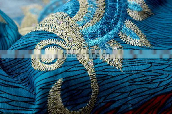 Bestway Wholesale African Embroidered Wax Printed Fabrics With Guipure photo-4