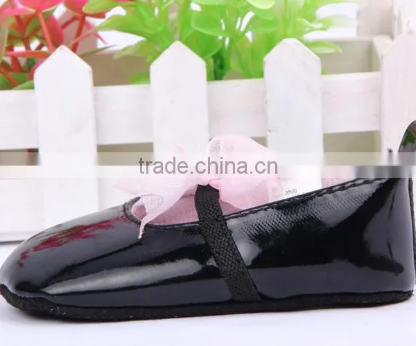 New Baby Leather Shoe Cheap Wholesale Shoe in China Girls Princess Leather Shoes With Pink Ribbon photo-5