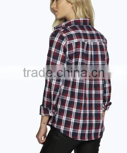 Fashion Classical Casual Women Plaid Shirt New Design Shirts photo-4