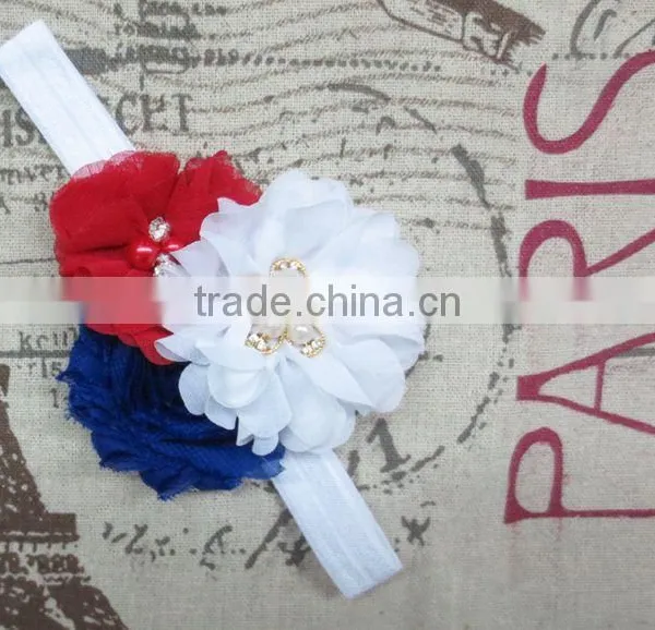 Fashionable Toddler Soft Chiffon Fabric Flowers Headband Good Quality photo-2