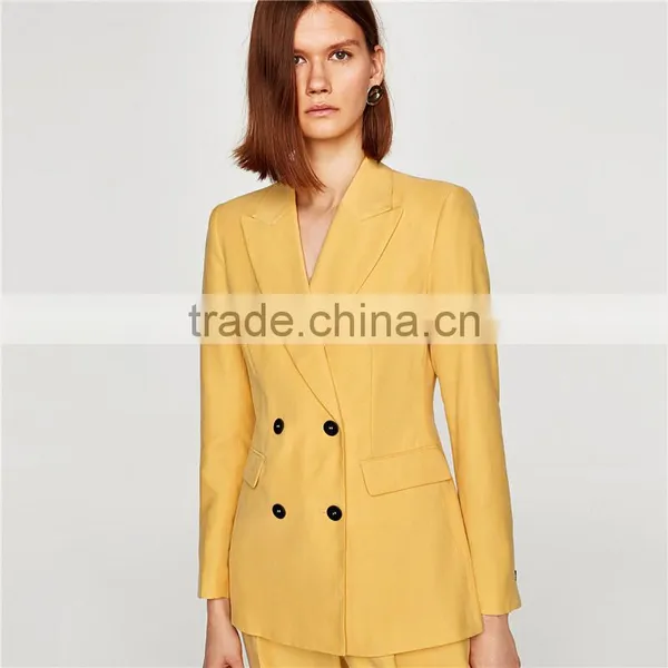 Lapel Collar Vent in the Back and Double Breasted Button-up Fastening Jackets photo-4