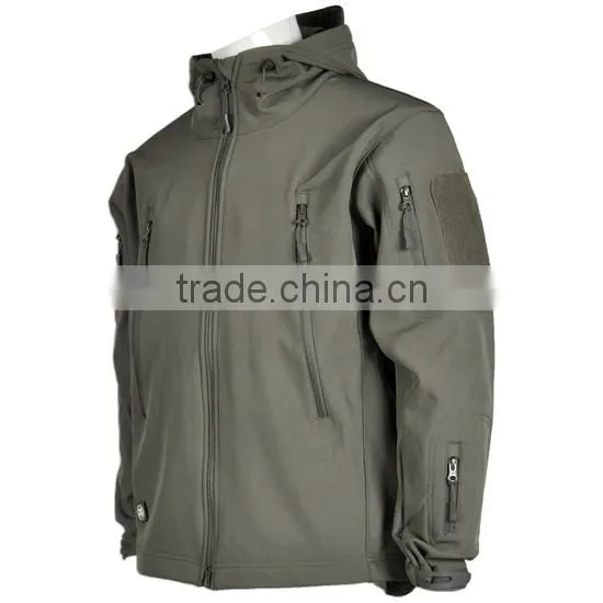 Custom Winter Fashion Baseball Collar Custom Plain Black Men Soft Shell Jacket photo-2