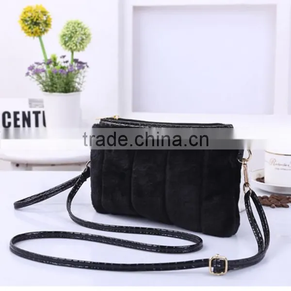 Women Fashion Faux Rex Rabbit Fur Latest Design Clutch Bags photo-3