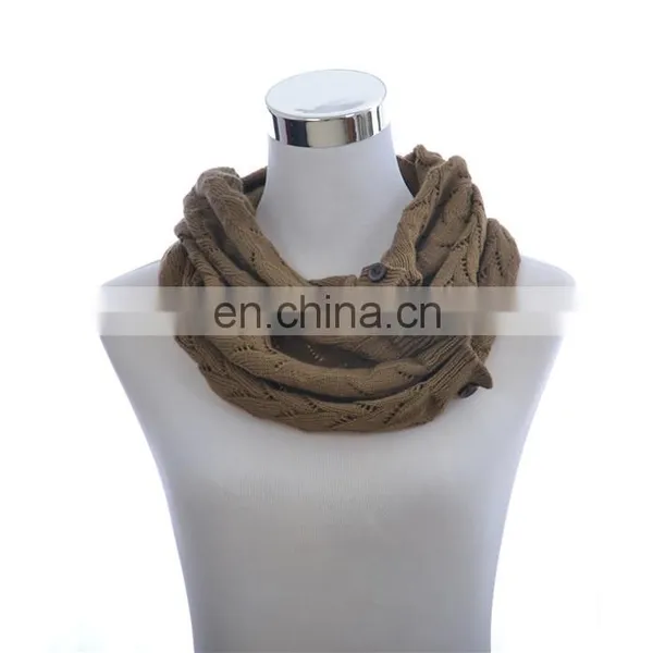 Infinity Bubble Knit Botton Scarves Various Colors photo-3