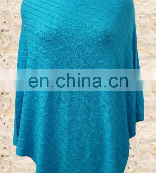 Knitted Poncho,Plain Knit, Cable Knit photo-6