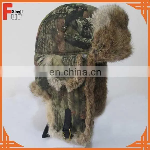Winter Fur Hat With Fur Pompoms