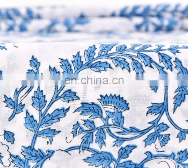 Indian Latest Hand Block Print Cotton Fabric Cloth Crafting For Dress Beautiful Running Fabric By Meter photo-2