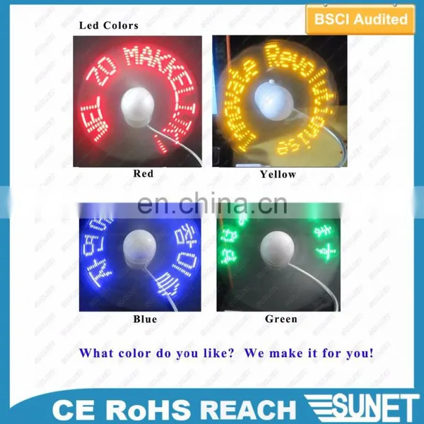 OEM Hot Sale Promotion RGB Color Usb Led Fan With DIY LED Message photo-5