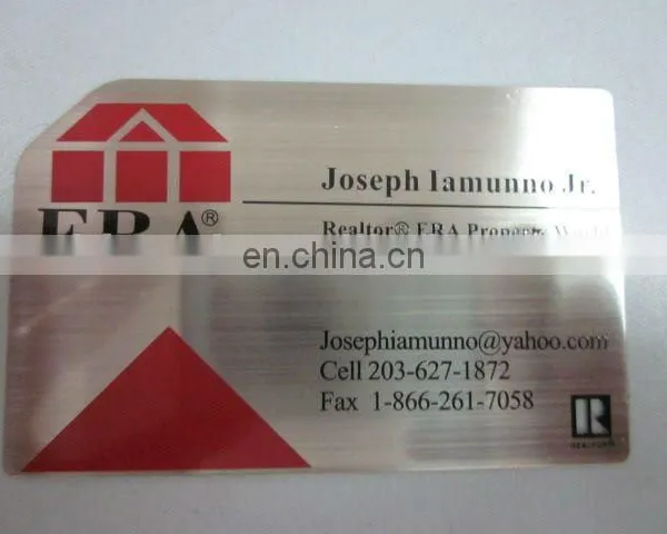 Glossy Mirror Effect Color Printing Stainless Steel Metal Invitation Card