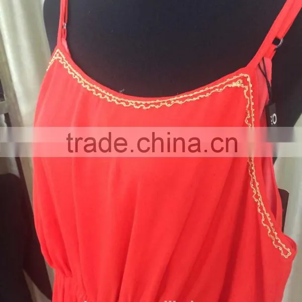 Beaded Chiffon Fabric Breatheable Sleeveless Spaghetti Strap Jumpsuit photo-4