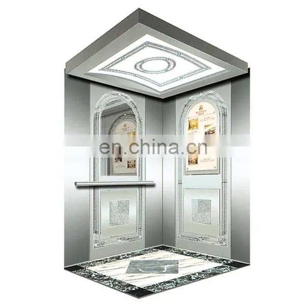 630kg~1600kg,1.0m/s~1.75m/s Machine Room Elevator Cabins, Luxury Residential Passenger Cabin