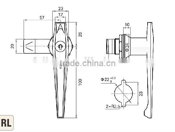 CE RoHS 2015 FEILEI MS304-1 Zinc Alloy Electrical Industry Cabinet L Handle Lock photo-5