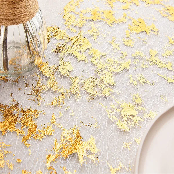 Gold Table Runner Glitter Mesh Roll for Wedding Birthday Banquet Christmas Decorations photo-3