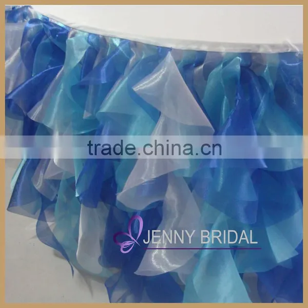 TC012H Factory Hig High Quality Custom Organza Table Skirt photo-3