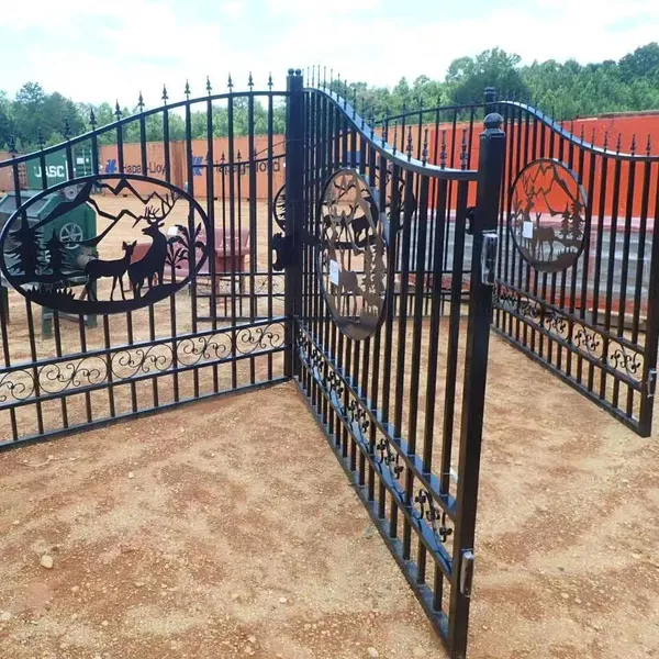 Outdoor Villa Perimeter Fence System - Interlocking Steel Panels With Weatherproof Coating photo-3