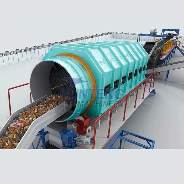 Garbage Recycling Equipment Trommel Screen Fan Motor Rotary Industrial Drum Sieve Machine EPC