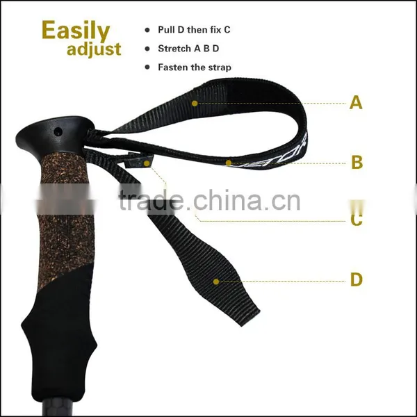 3 Sections Retractable External Quick Lock Carbon Fiber Trekking Pole Hiking Stick Supplier's Choice photo-4