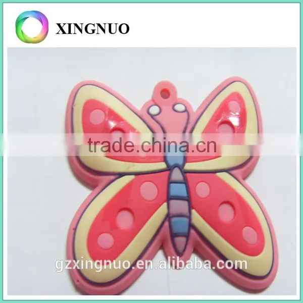 2D Customized Pvc Rubber Butterfly Shape Key Chain photo-3