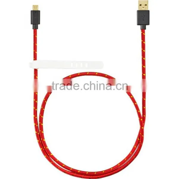 Nylon Gold Plated Micro USB Data Terminal Connector Cable photo-6